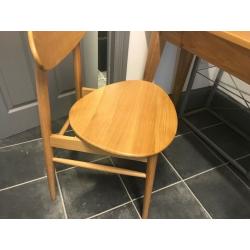 Oak narrow desk and chair
