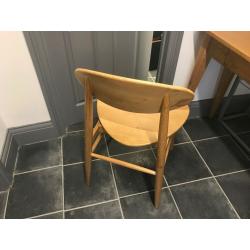 Oak narrow desk and chair