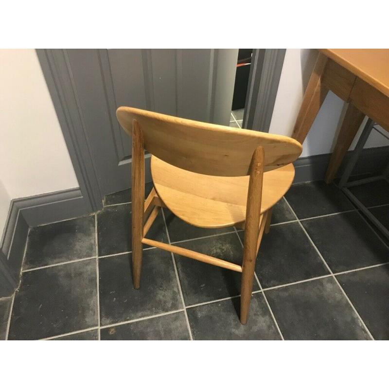 Oak narrow desk and chair