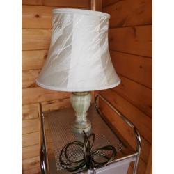 Table electric lamp with hand made shade