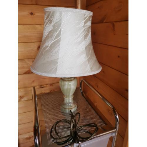 Table electric lamp with hand made shade
