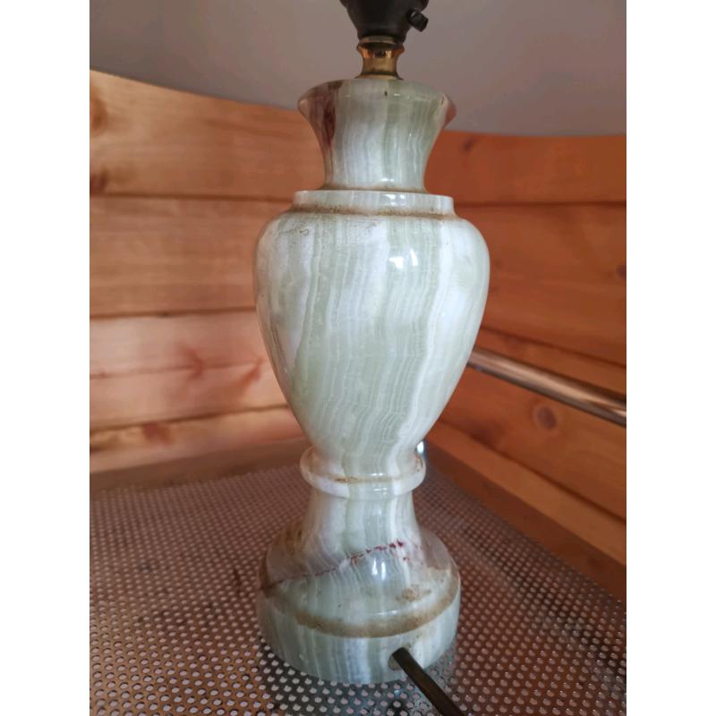 Table electric lamp with hand made shade