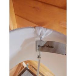 Table electric lamp with hand made shade
