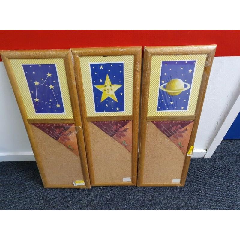 SALE Three cork & photo notice boards ? brand new ? sealed in packs
