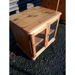 Solid Pine Glass Fronted Cabinet