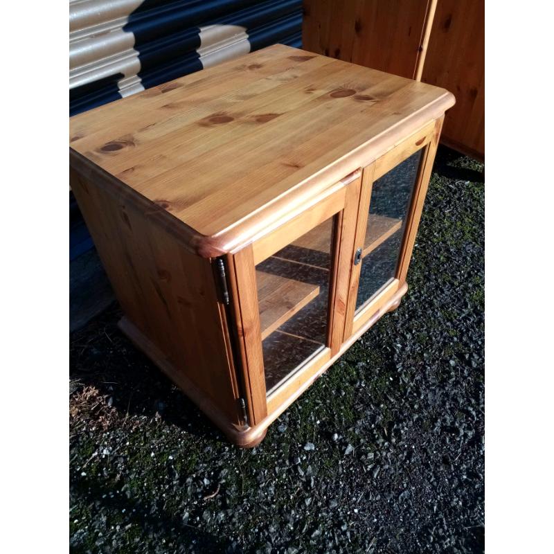 Solid Pine Glass Fronted Cabinet