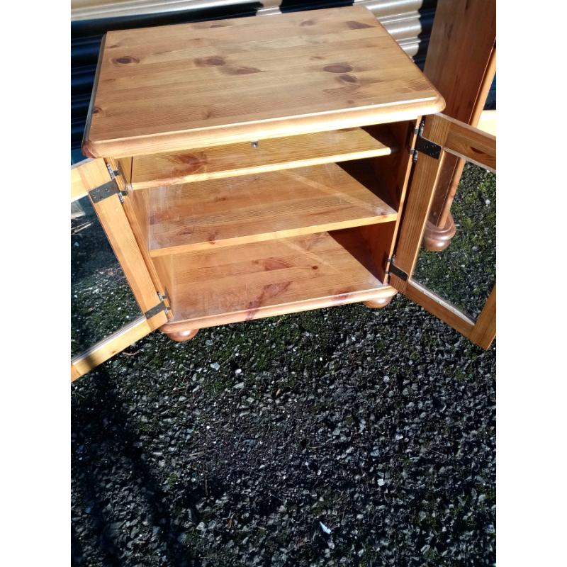 Solid Pine Glass Fronted Cabinet