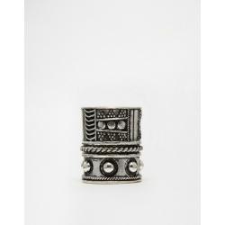 Embellished Oversized Ring In Silver