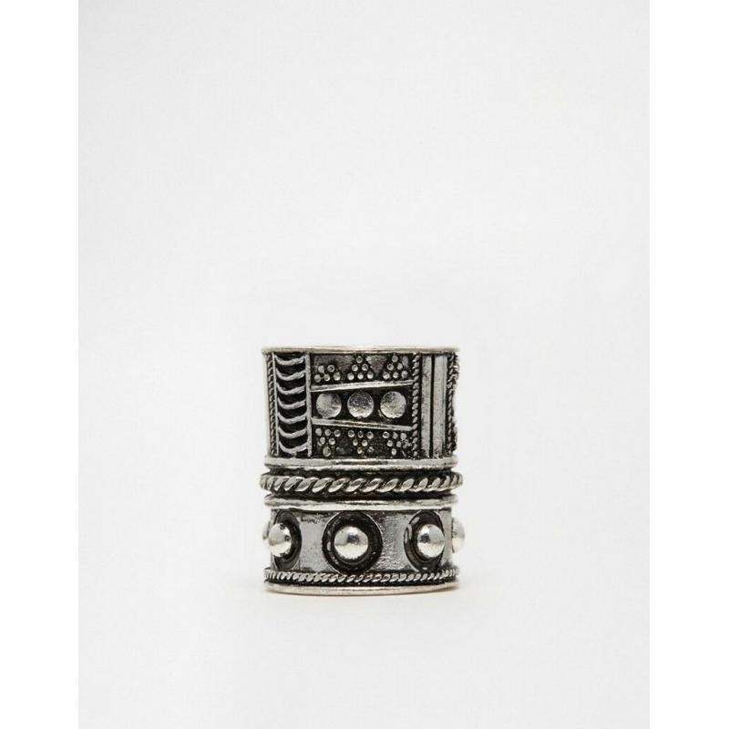 Embellished Oversized Ring In Silver