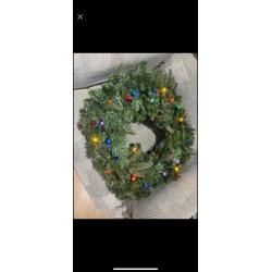 QVC NEW Christmas beth Garland and wreath battery operated new in box