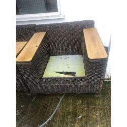 2x wicker chairs for garden solid chairs