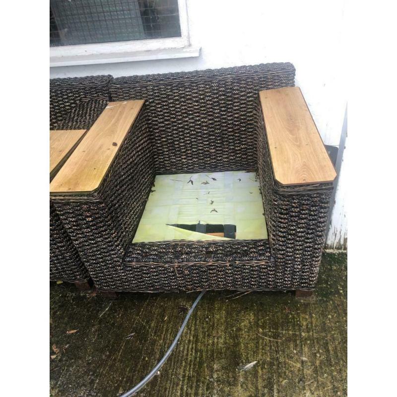 2x wicker chairs for garden solid chairs
