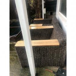 2x wicker chairs for garden solid chairs