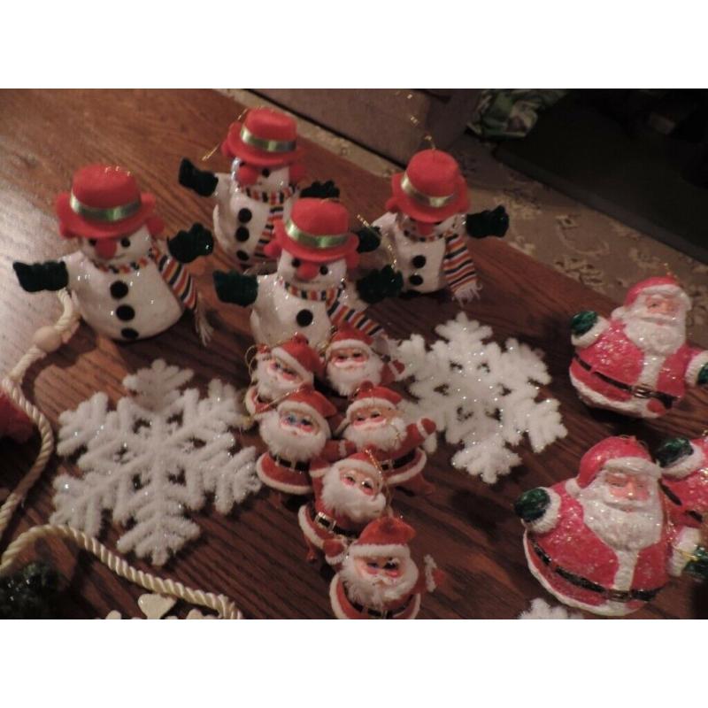 Christmas Tree Decorations Father christmasses and snowmen