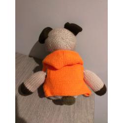 Pug dog with hoodie cute cuddly soft toy