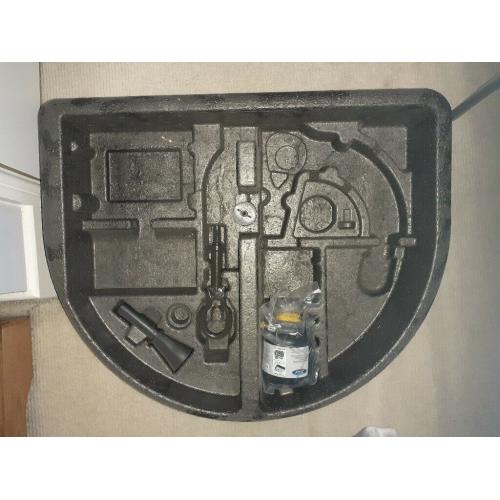 Ford Fiesta Mk7 2012 boot foam puncture repair kit and tool holder + mounting pin in good condition