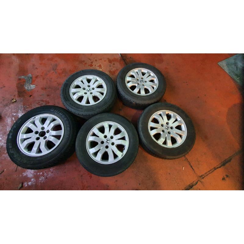 02-07 HONDA OEM CRV MK2 16 INCH ALLOY WHEELS X5 & TYRES 205/65R16