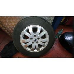 02-07 HONDA OEM CRV MK2 16 INCH ALLOY WHEELS X5 & TYRES 205/65R16