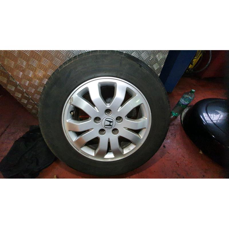02-07 HONDA OEM CRV MK2 16 INCH ALLOY WHEELS X5 & TYRES 205/65R16