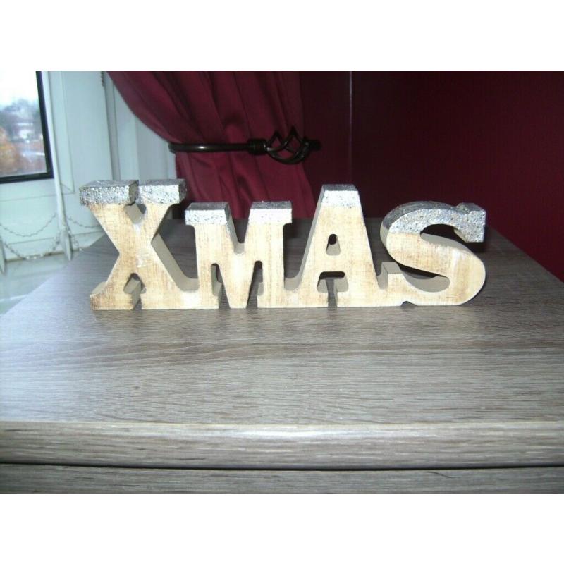 Small Wooden Xmas Sign Decoration