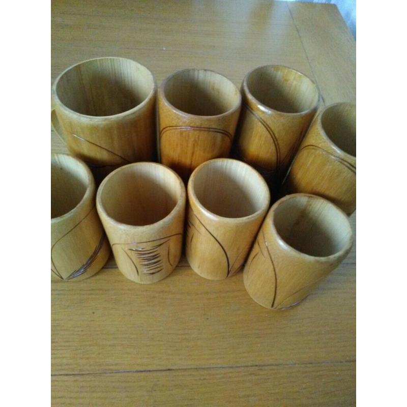 JUST REDUCED X8 BAMBOO CUPS SET