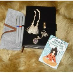 New Age Journaling Diary,Meditation Cards,Pens,Holder,Chain, Christmas Gift Set.