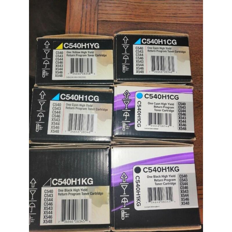 LEXMARK C540H ORIGINAL HIGH CAPACITY TONER CARTRIDGES - FULL SET OF FOUR +