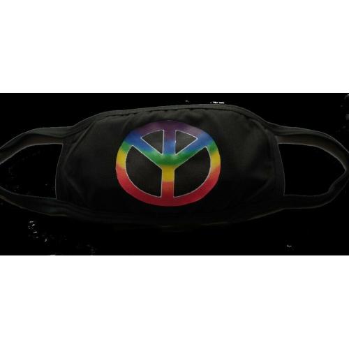 Cool Black Unisex Peace Face Mask