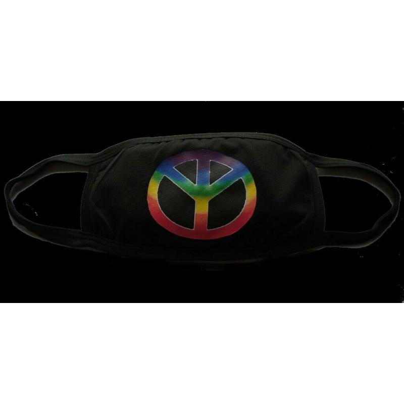 Cool Black Unisex Peace Face Mask
