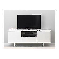 IKEA TV stand / bench white gloss with TV Mount