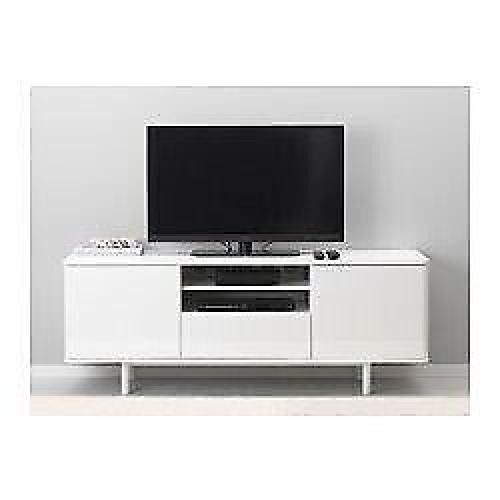 IKEA TV stand / bench white gloss with TV Mount
