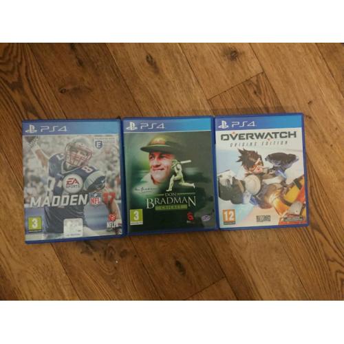 Madden 17, Don Bradman Cricket and Overwatch(Origins Edition)