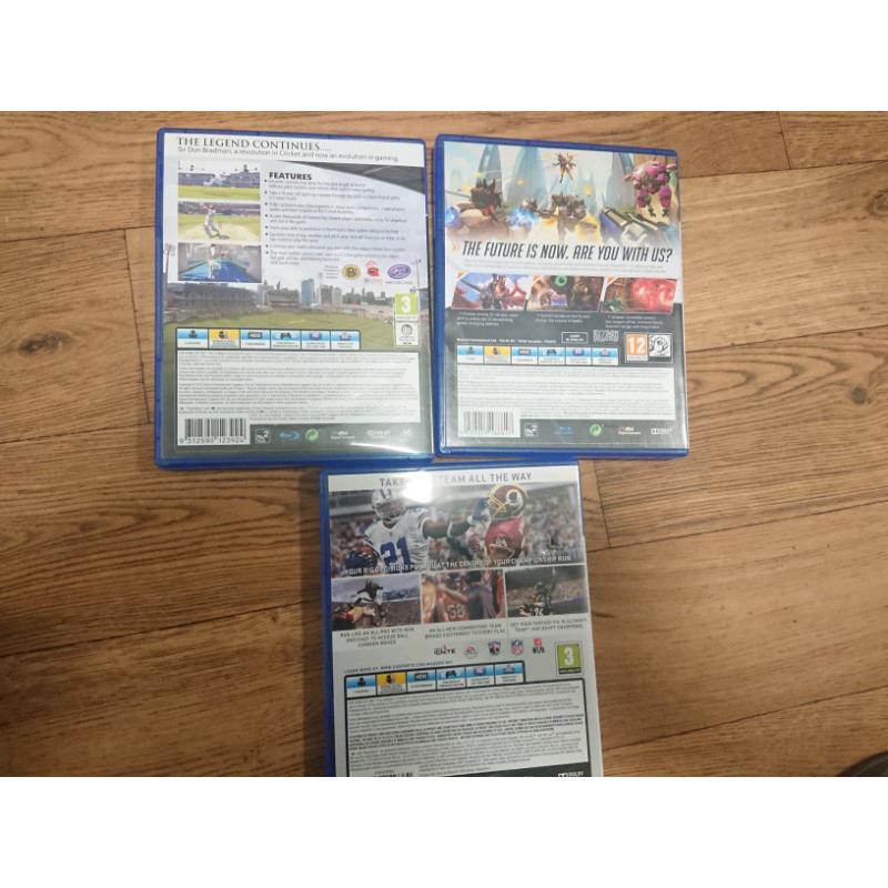 Madden 17, Don Bradman Cricket and Overwatch(Origins Edition)