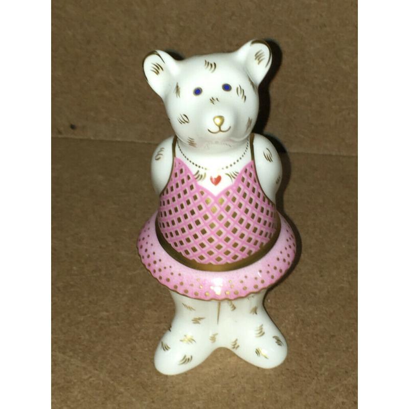 Extremely Rare Royal Crown Derby Ballerina Bear Paperweight