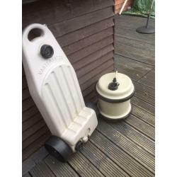 Caravan fresh water and waste containers