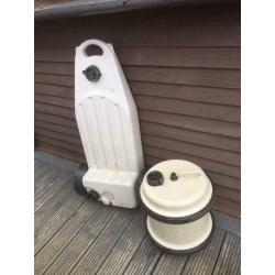 Caravan fresh water and waste containers