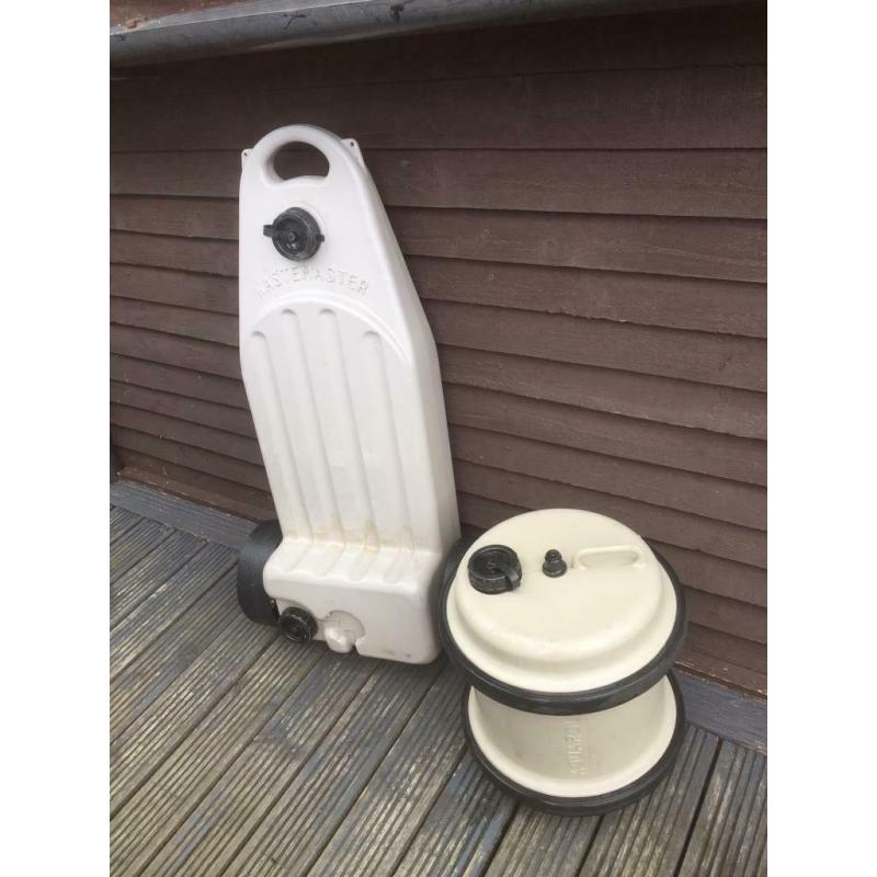 Caravan fresh water and waste containers
