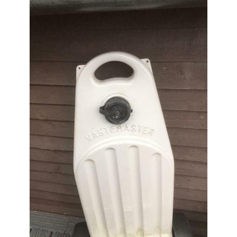 Caravan fresh water and waste containers