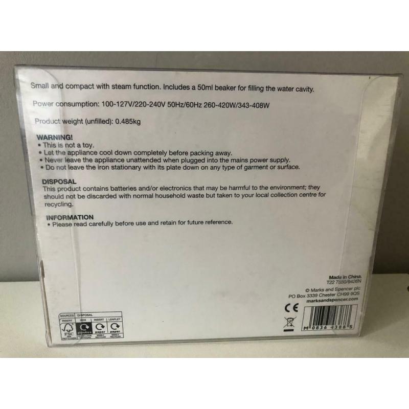Travel Iron (Marks & Spencer) perfect to iron Masks ready to sell