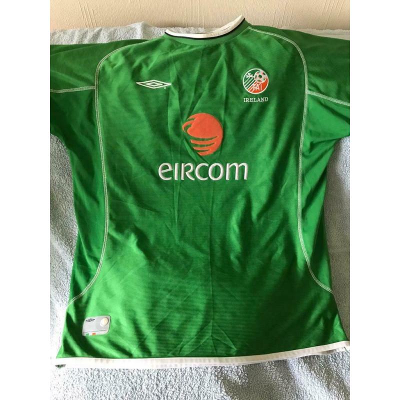 Republic of Ireland home shirts and training shirts