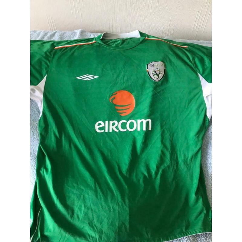 Republic of Ireland home shirts and training shirts