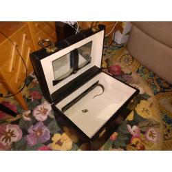 Black leather vanity case