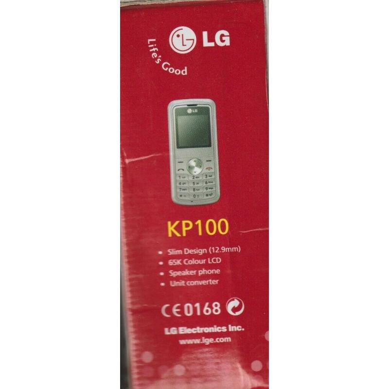 LG KP100 Silver Mobile Phone in box with adaptor+instructions-for spares/repairs - can post