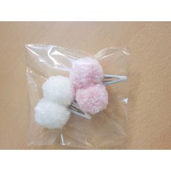 Handmade pom pom hair bobbles and hair clips