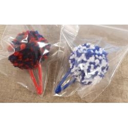 Handmade pom pom hair bobbles and hair clips