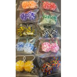 Handmade pom pom hair bobbles and hair clips