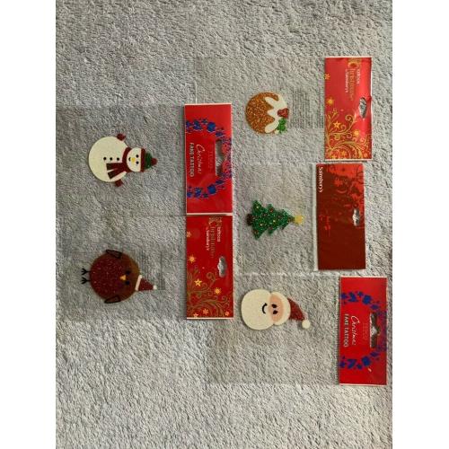 New 5 x Christmas Fake Tattoos (Lot 1) IP1