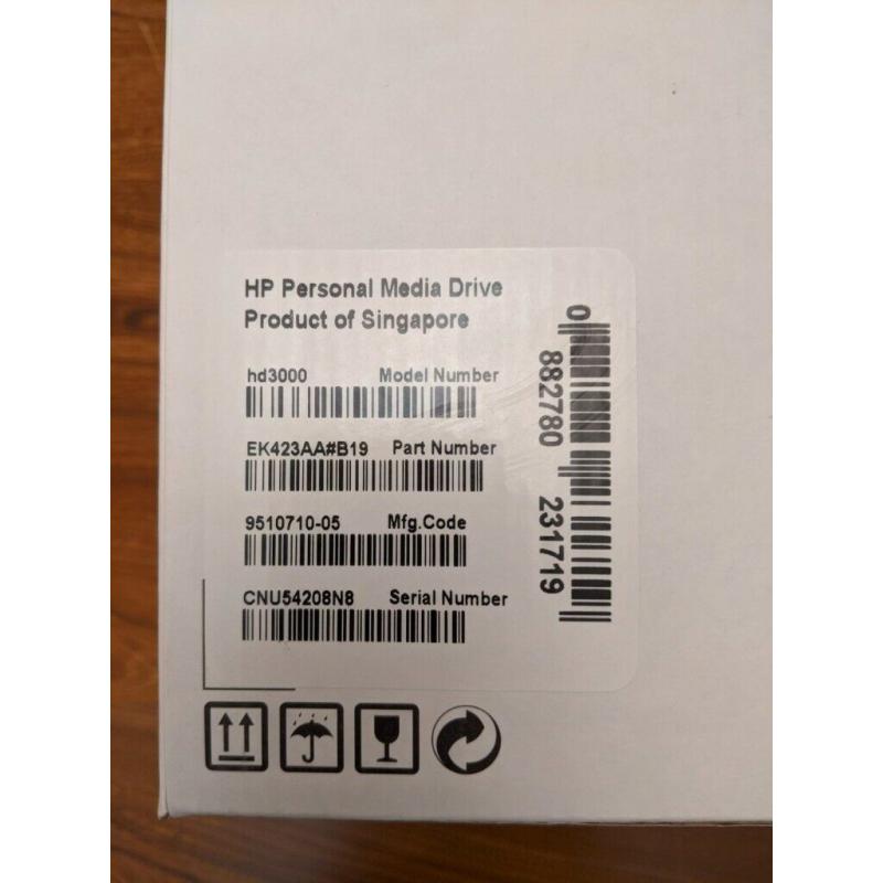 HP PERSONAL MEDIA DRIVE HD3000 300GB USB 2.0 PORTABLE EXTERNAL HARD DRIVE HDD