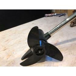 Electric motor propeller for small boat.