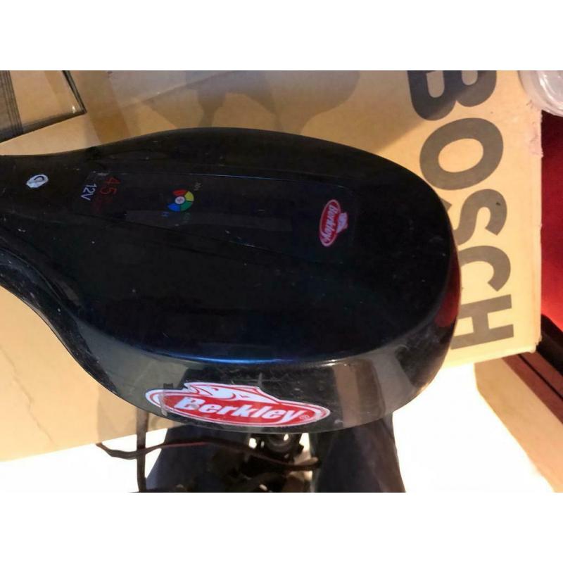 Electric motor propeller for small boat.